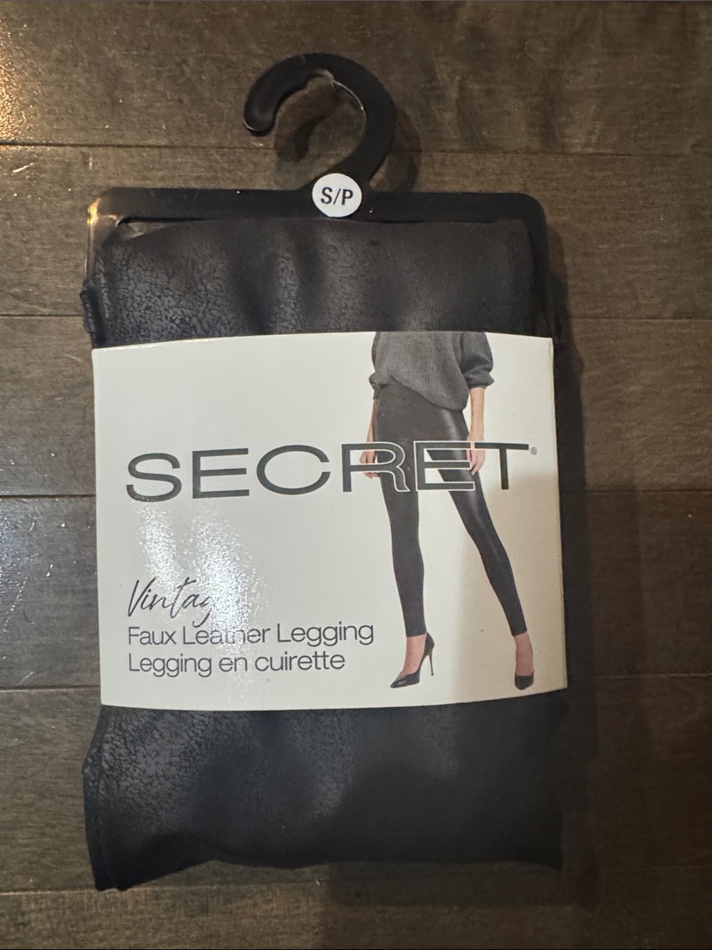 Secret Vintage Faux Leather Leggings - Black